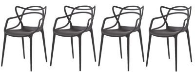 Aktion Masters Stuhl 4-er Set Kartell Schwarz